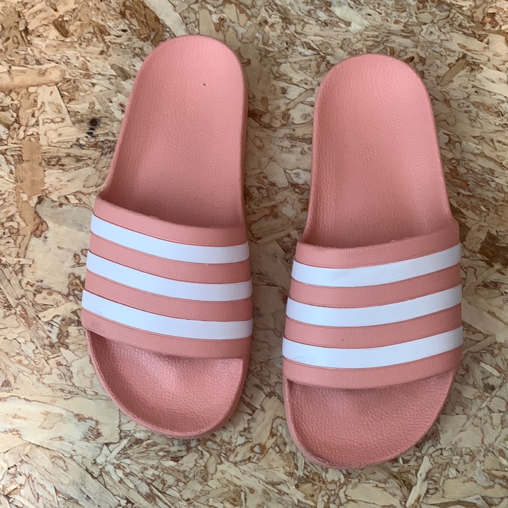 Pink Adidas Slides